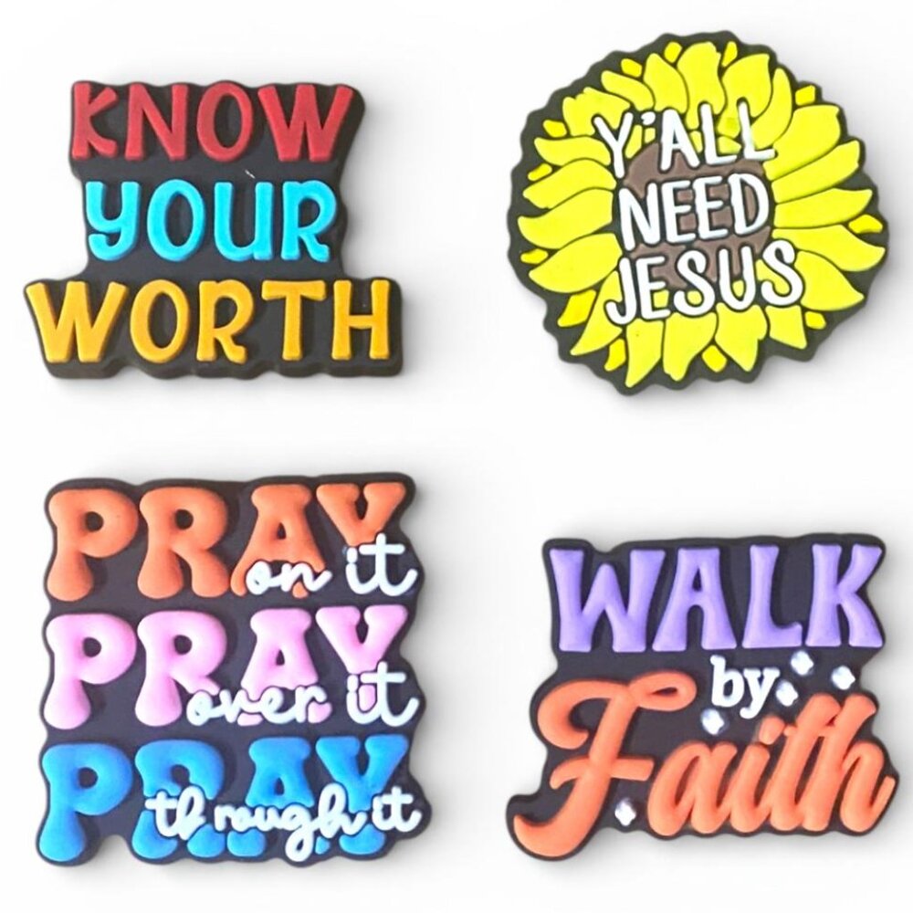 NEW - 4PCS I Can Do All Things Through Christ BUNDLE 1 - SHOE CHARMS